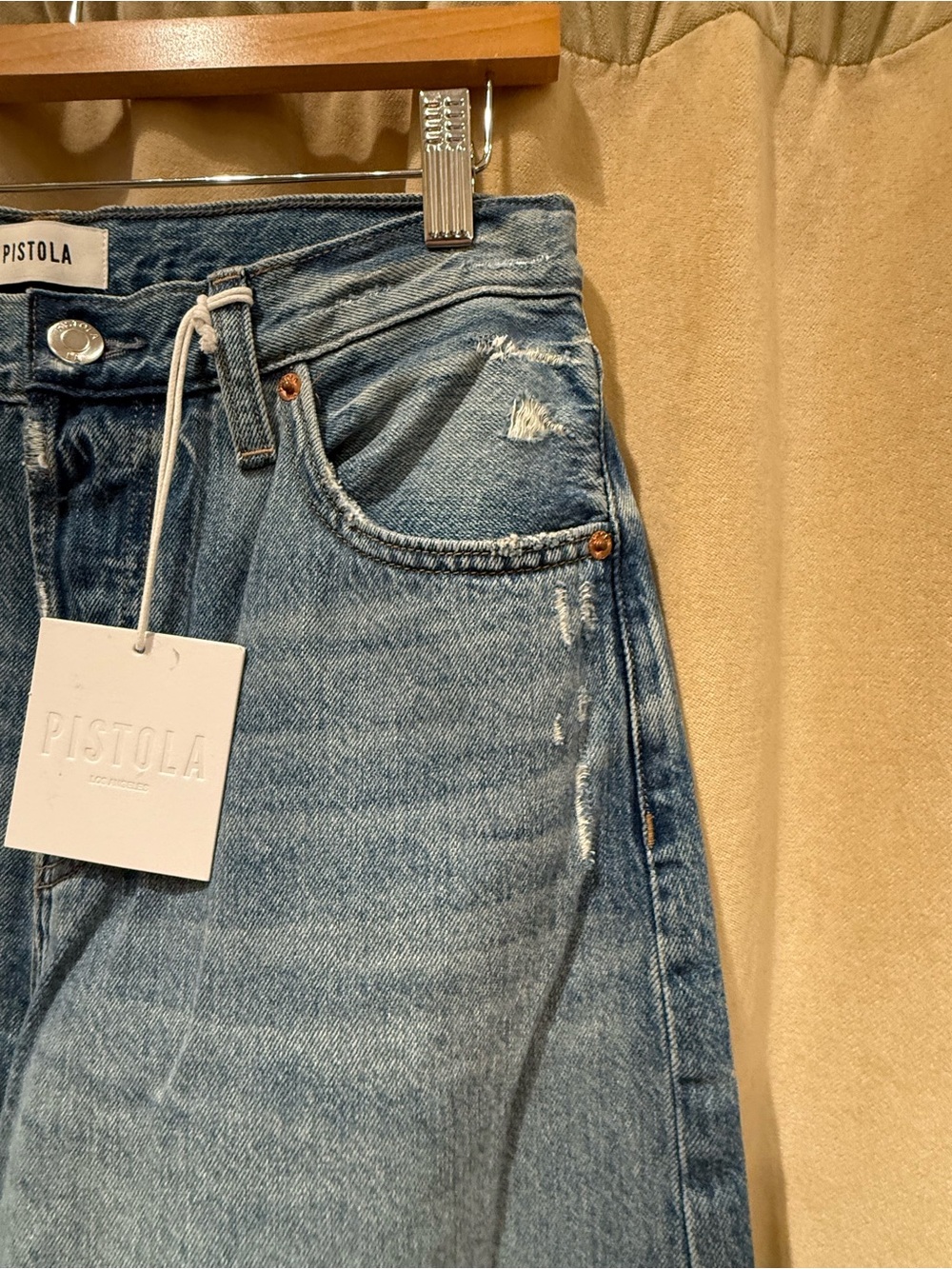 Pistola Tate Cropped High Rise Bow Legged Jeans - Picture 10 of 12